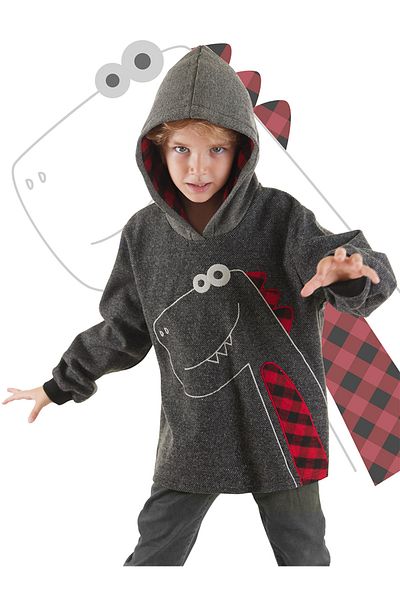 Denokids Dino-Sweatshirt mit Kapuze für Jungen