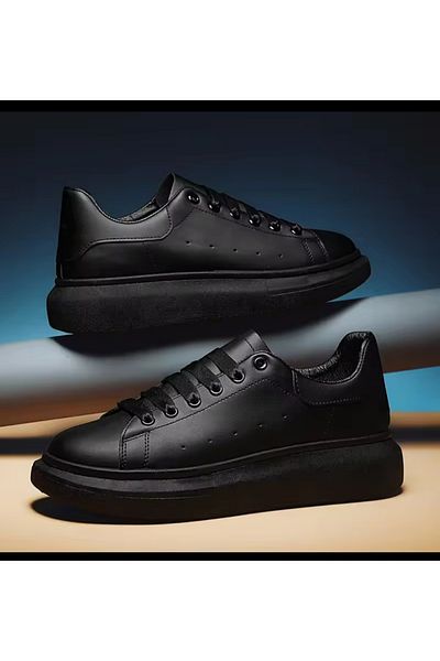 POLENS Pantofi sport unisex cu piele neagră