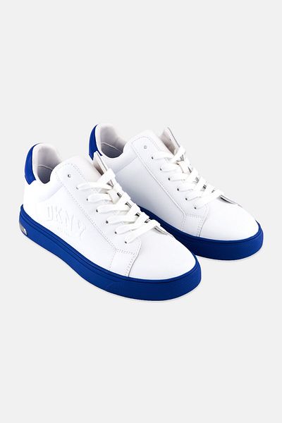 Dkny Women Abeni Arch Lace Up Casual Sneakers, White/Blue