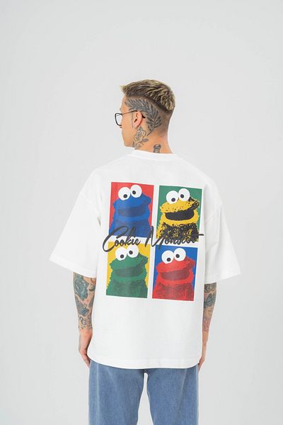 go gang own Μπλουζάκι Cookie Monster με ανάγλυφη λεπτομέρεια Oversize