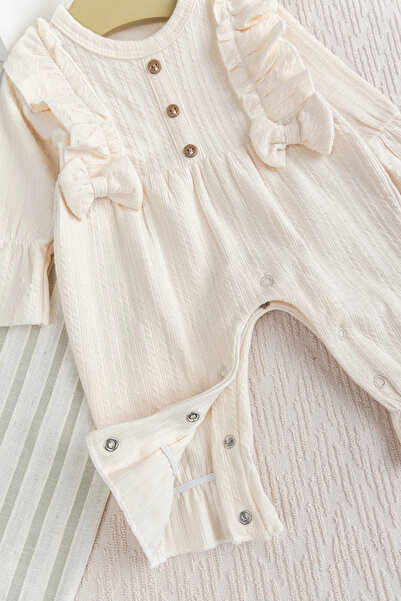 Babymod Cotton Baby Girl Jumpsuit Set Bandana Bow Set