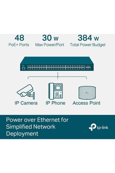 TP-LINK TP-Link TL-SG3452P- 48 Port Gigabit L2+ Managed PoE Switch