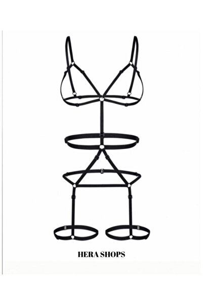 Estilo Lingerie Women's n Flexible Rubber Black Fancy String Harness Sexy Harness Fancy Wear