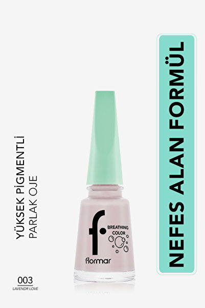 Flormar Nefes Alan Parlak Oje- Breathing Color Nail Enamel- 003 Lavender Love- 8682536032544