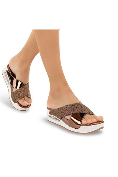 Muya Papuci de damă Fly Anatomical Air Max Sole Heel Spur Bronz