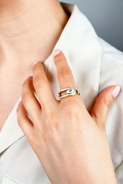 Sose Moda White Enamel Ring - Gold