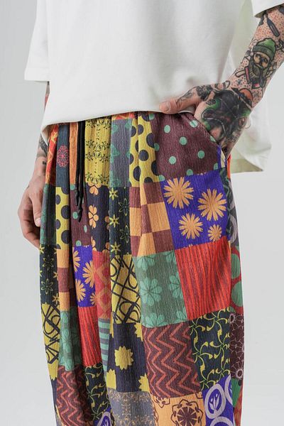 go gang own Jeremy Pleated Shalwar with Elastic Waist and Legs