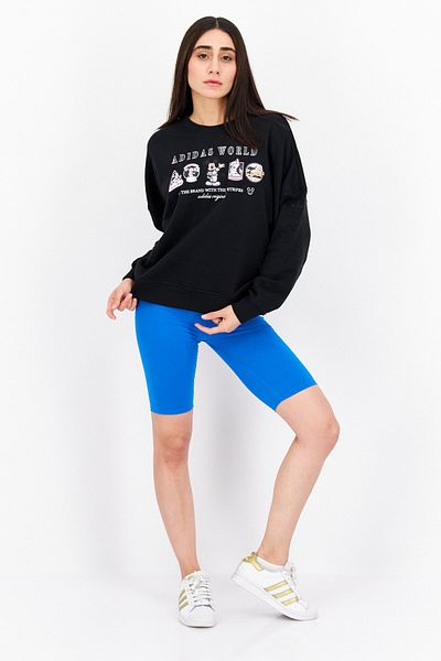 adidas Women Sportswear Fit Long Sleeve Training Sweatshirt, Black Combo
