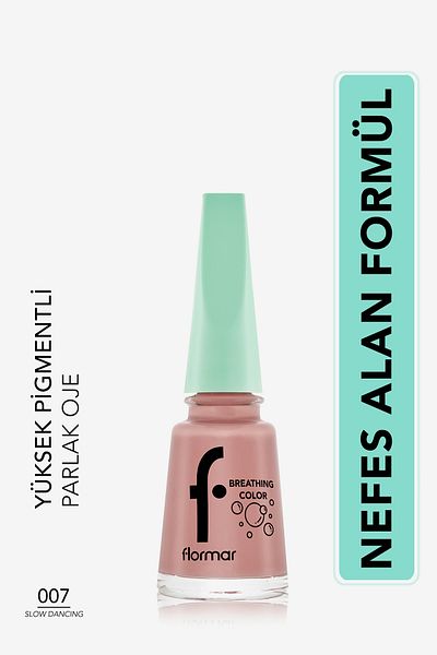 Flormar Shiny Breathable Nail Polish - 007 Slow Dancing Nail Enamel - 8682536032582
