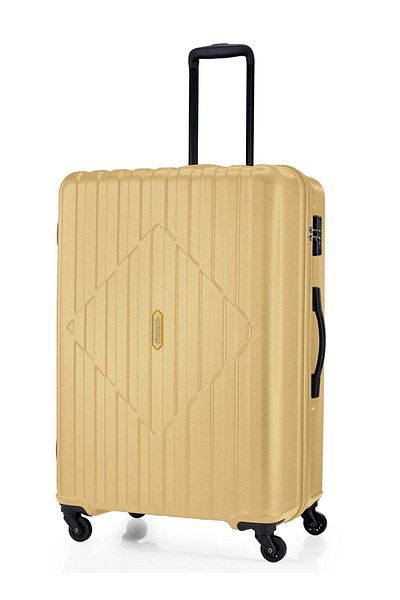American Tourister حقيبة سفر سكاي تراك الصلبة كبيرة 79 سم، صفراء اللون، مع علامة إدارة أمن النقل