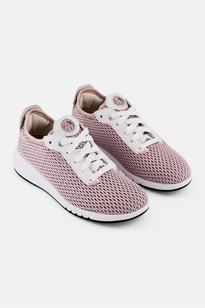 Geox Women Lace Up Casual Sneaker, Pink