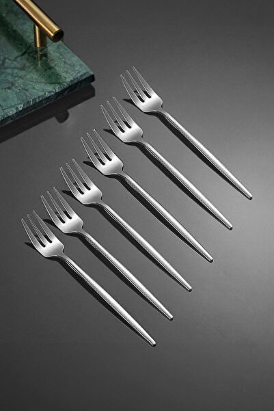 Chavin Silver Color 410 Steel Cutlery Set 6 Pieces Dessert & Fruit Motifs