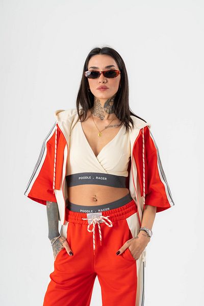 go gang own Set de două tricouri Wild Ease Crop și cu glugă