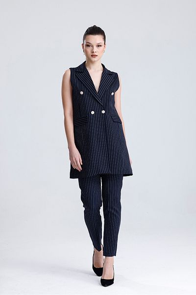 MD trend Women's Striped Vest Trousers Set