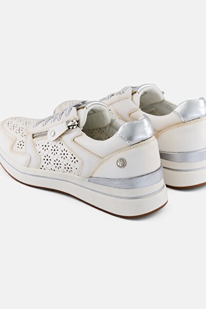 XTI Women Z,C Plata Zipper Casual Shoes, Off White