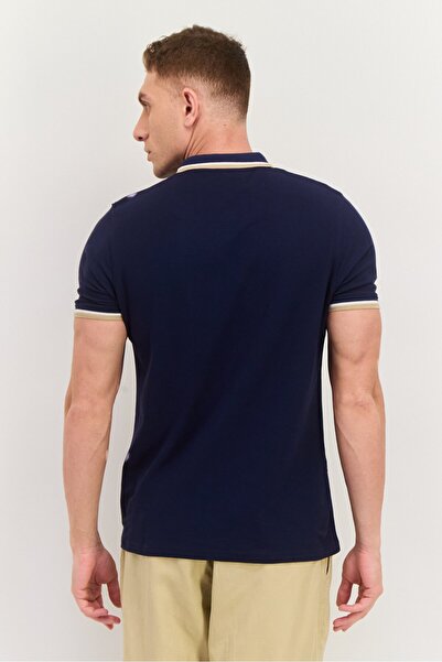 Threadbare Men Regular Fit Short Sleeve Embroidered Logo Polo Shirt, Navy