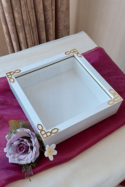 Verda Çerçeve 25x25 cm White Deep Memory Frame - 6 cm Depth Memory Frame Rose Box!Hkm Commerce