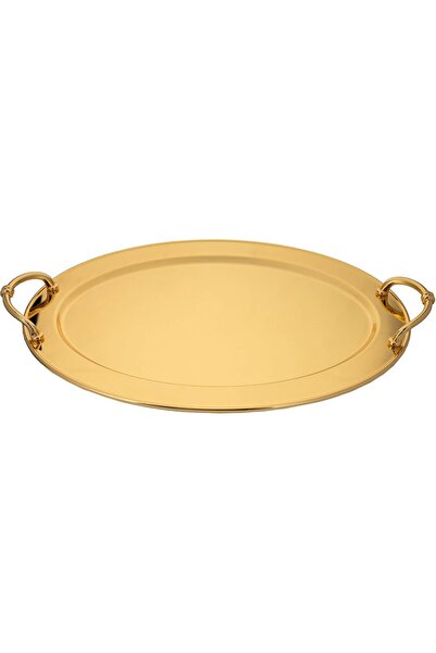 Generic Mira Oval Stainless Steel Serving Tray with Side Handles, Medium Size...