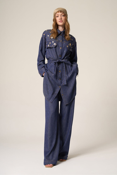 yeşim özcan Yeşi̇l Özcan Stone Denim Tunic