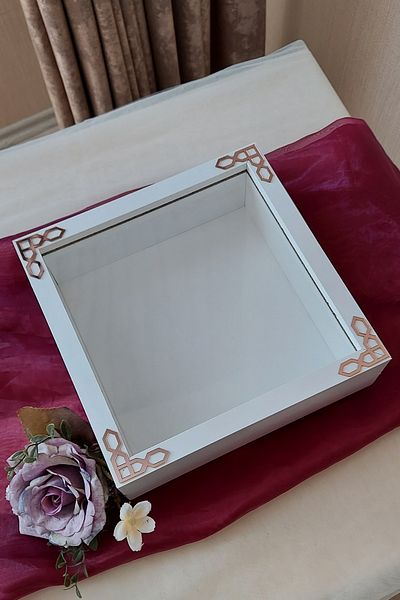 Verda Çerçeve 25X25 cm White Memory Frame (6 cm Depth) and Silver Cover