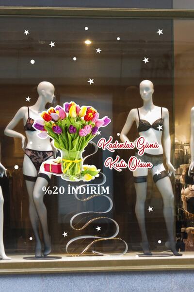 New Jargon Lalele și Ziua Femeii de 8 martie. Sărbătoriți! Autocolant pentru ...