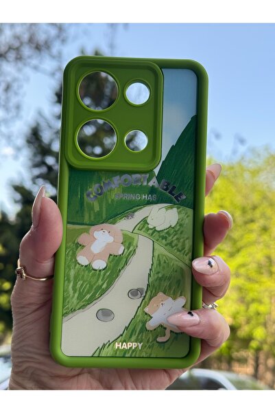 DÜNYA AKSESUAR xiaomi redmi note 13 pro 4g uyumlu mutlu kedi ayıcık sevimli ç...