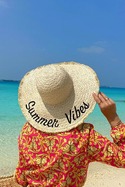 Ka Hijab Beige Summer Vibeswide Straw Hat