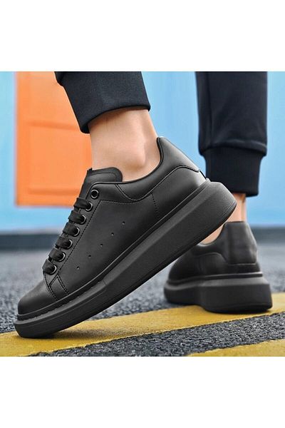 POLENS Pantofi sport unisex cu piele neagră