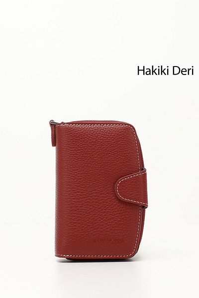 GÖNDERİ(R) RED BLUE Genuine Leather Women's Wallet 06518
