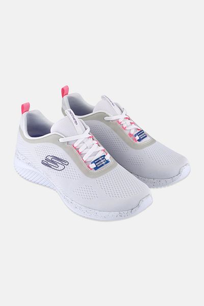 SKECHERS Women Ultra Flex 3,0 - New Horizons Lace Up Running Shoes, Off White
