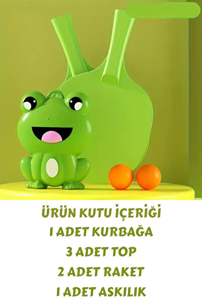 Parmend Life ÇOCUKLAR İÇİN Kapı Tenisi Asılı Masa Tenisi Raket Topu Seti Iç Mekan Çocuk Kurbağa 2 Kişilik Kapı Pinponu Set