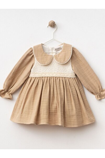 Cherrys Bebek KARELİ MÜSLİN KIZ ÇOCUK ELBİSE