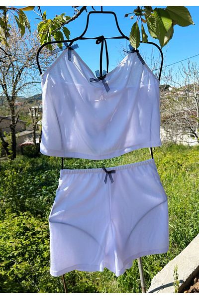 CES'Y LİNGERİE Ribbon Detail Shorts Suit