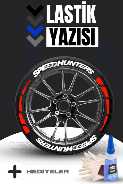 Kingstar 16 قطعة من ملصقات حروف إطارات الدراجات النارية والسيارات باللون الأحمر