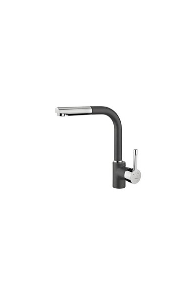 Teka Ark 938 Metallic Black Chrome Spiral Kitchen Sink Faucet