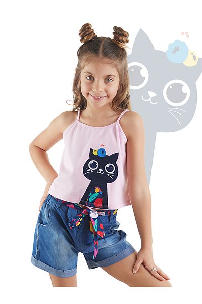 MSHB&G Flower Garden Mädchen-T-Shirt-Jeans-Shorts-Set