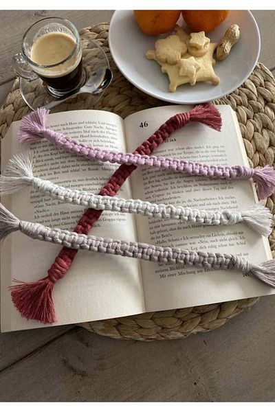 AOKKR macrame thread roll, cotton, pink, 100 m