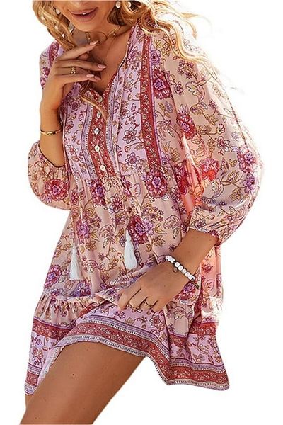 BELLEZASOURIRE Floral summer midi dress, pink, BELLEZASOURIRE