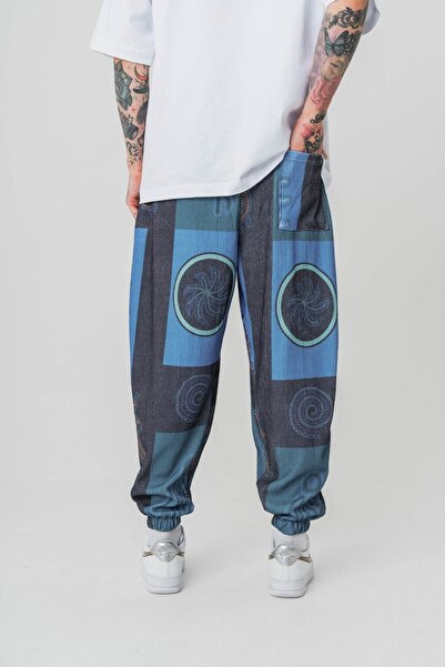 go gang own Egypt Pattern Waist and Leg Elastic Pleated Shalwar