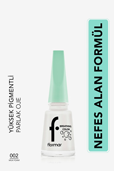 Flormar Nefes Alan Parlak Oje- Breathing Color Nail Enamel- 002 Milk Foam- 8682536032537