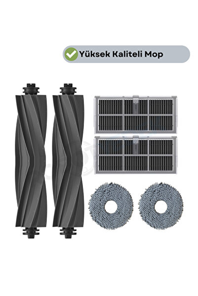 robotyedek Set de mop cu filtru Hepa cu perie din cauciuc compatibilă Dreame ...