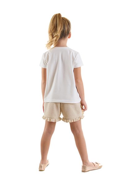 Denokids Happy Rabbit Rüschen-Sommer-T-Shirt für Mädchen mit glitzernden Shorts
