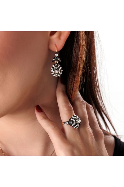 Atelier LEO Handmade Jewellery طقم مجوهرات نجمة دمعة أقراط مصنوعة يدويًا من حجر الكريستال النحاسي لا يسبب التلطيخ مجموعة مجوهرات نسائية