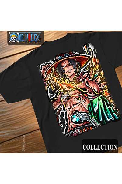 SHINOBIX One Piece Anime Portgas D. Ace Printed Oversize T-Shirt