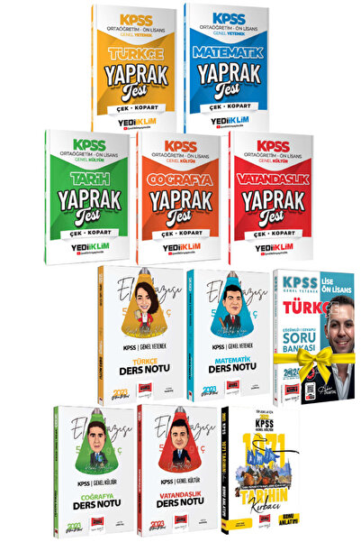 Yediiklim Yayınları 2026 Yediiklim KPSS Ortaöğretim-Ön Lisans Yaprak Test Set...