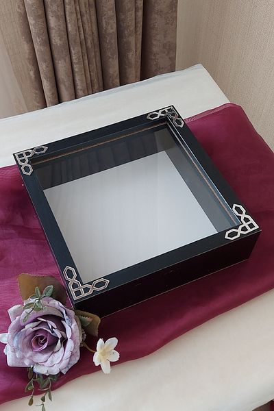 Verda Çerçeve 25x25 cm White Deep Memory Frame - 6 cm Depth Memory Frame Rose Box!Hkm Commerce