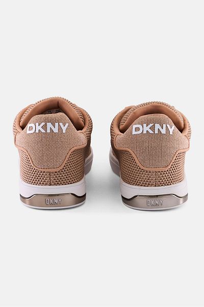 Dkny Women Abeni Knit Lace Up Casual Shoes, Peach