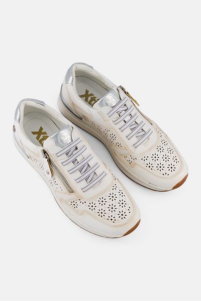 XTI Women Z,c Plata Zipper Casual Shoes, Off White