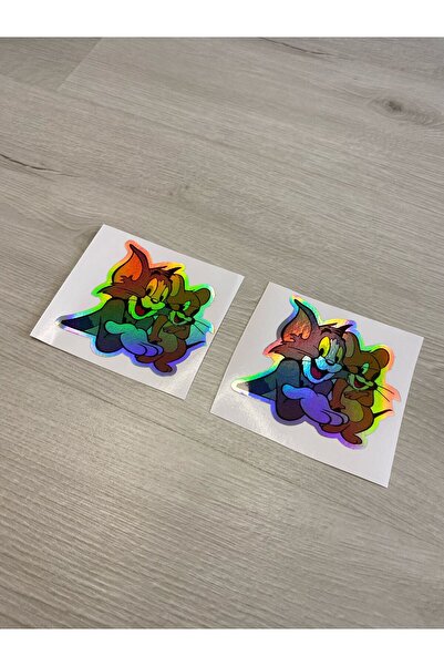 MOTTOMOR Hologram Tom ve Jerry Etiket Sticker Yapıştırma Araba Tır Kamyon Dol...