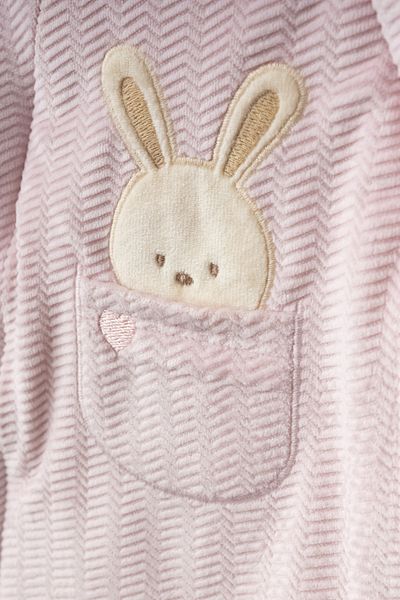 Bebitof Cute Rabbit Patterned Hooded Wellsoft Lined Astronaut Cosmonaut Jumpsuit